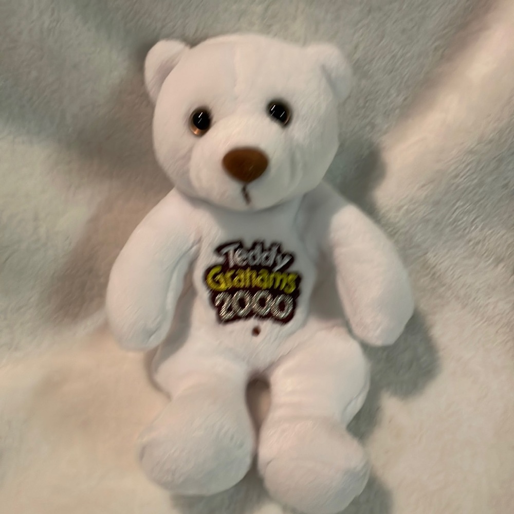 Vintage Teddy Grahams 2000 Millennial Collectible Bean Plush Bear! Rare!